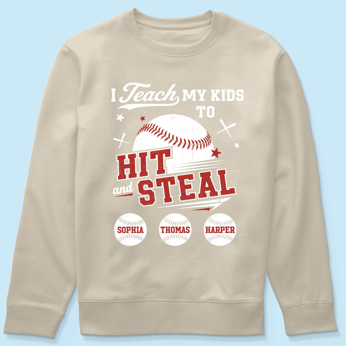 Best Dads Teach Kids To Hit & Steal - Personalized Shirt - Father's Day Gift For Baseball Dad, Husband