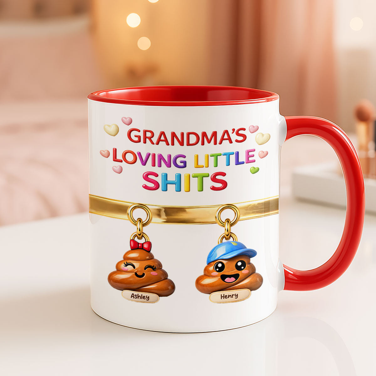 Grandma Mom's Loving Little Shi*t - Personalized Mug - Funny Mother's Day Gift for Grandma, Mom