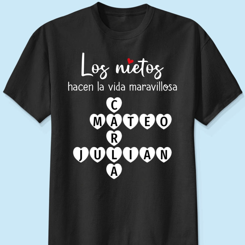The Greatest Gift You Ever Know Crossword Puzzle Art - Personalized Shirt - Spanish Ver