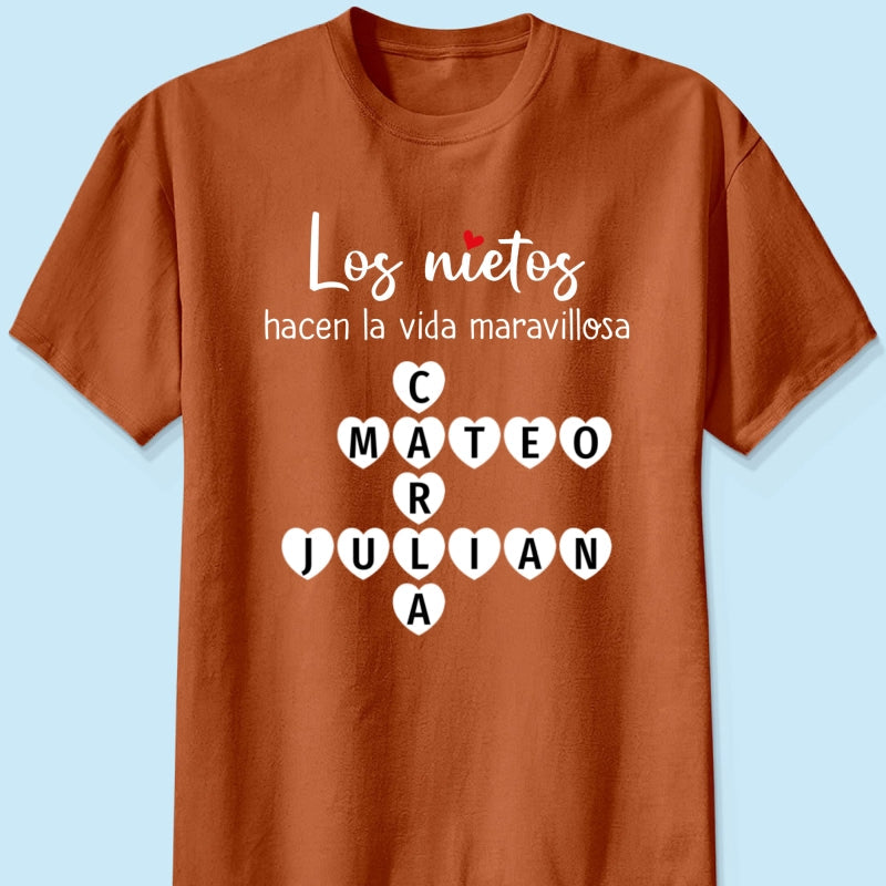 The Greatest Gift You Ever Know Crossword Puzzle Art - Personalized Shirt - Spanish Ver