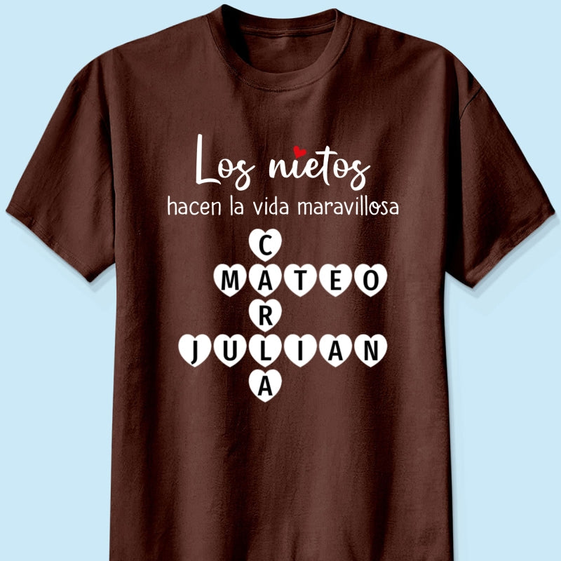 The Greatest Gift You Ever Know Crossword Puzzle Art - Personalized Shirt - Spanish Ver