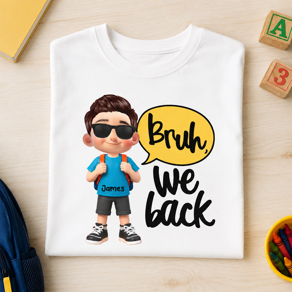 Bruh We Back Cute Kid - Personalized Shirt - Back To School Gift