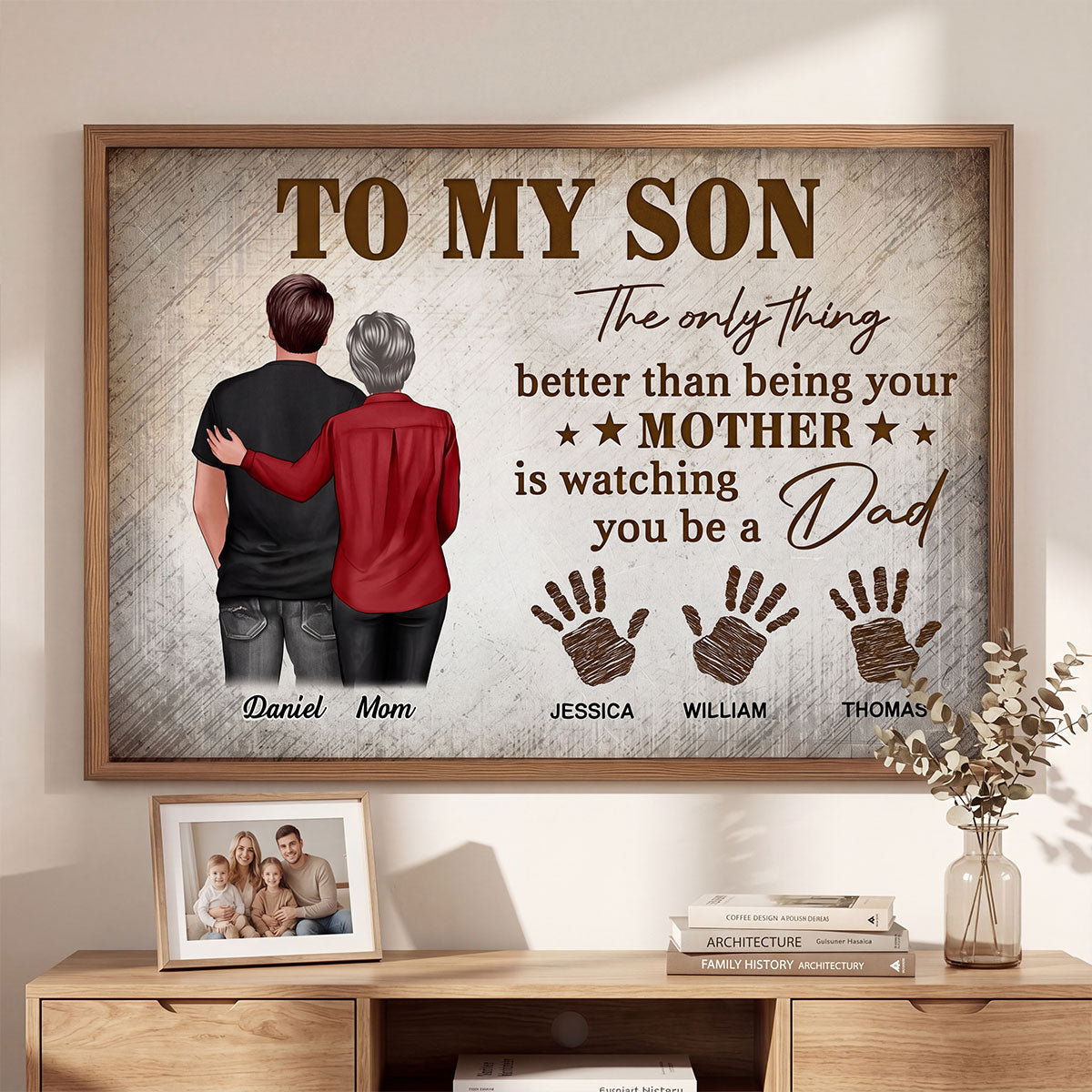 Retro Vintage To My Son Watching You Be A Dad - Personalized Poster - Father's Day Gift For Son