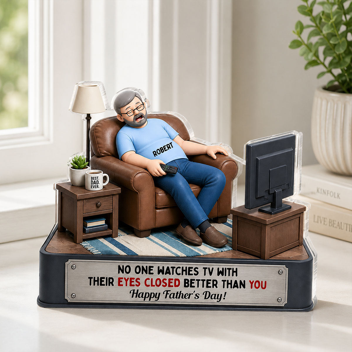 No One Watches TV Better Than You - Personalized Acrylic Block Plaque - Funny  Gift for Dad, Grandpa, Husband