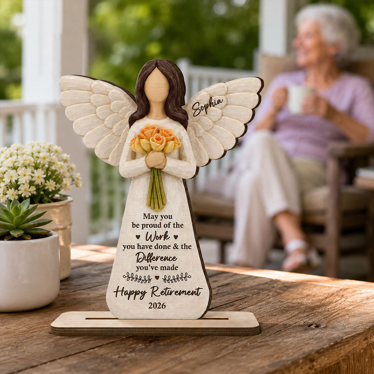 May You Be Proud Of The Work You Have Done 2D Flat - Personalized 2-Layered Wooden Plaque - Retired Keepsake For Coworker Teacher Nurse