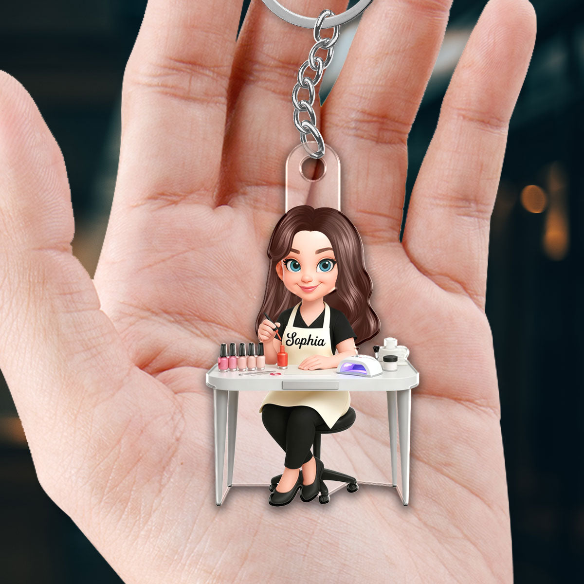 Nail Technician - Personalized Acrylic Keychain - Gift For Nail Technician, Nails Decor, Beauty Salon, Woman, Girl