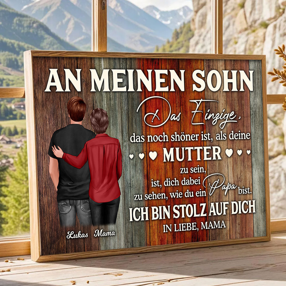 An meinen Sohn - Alles Gute zum Vatertag - Personalisiertes Poster - Vatertagsgeschenk für den Sohn