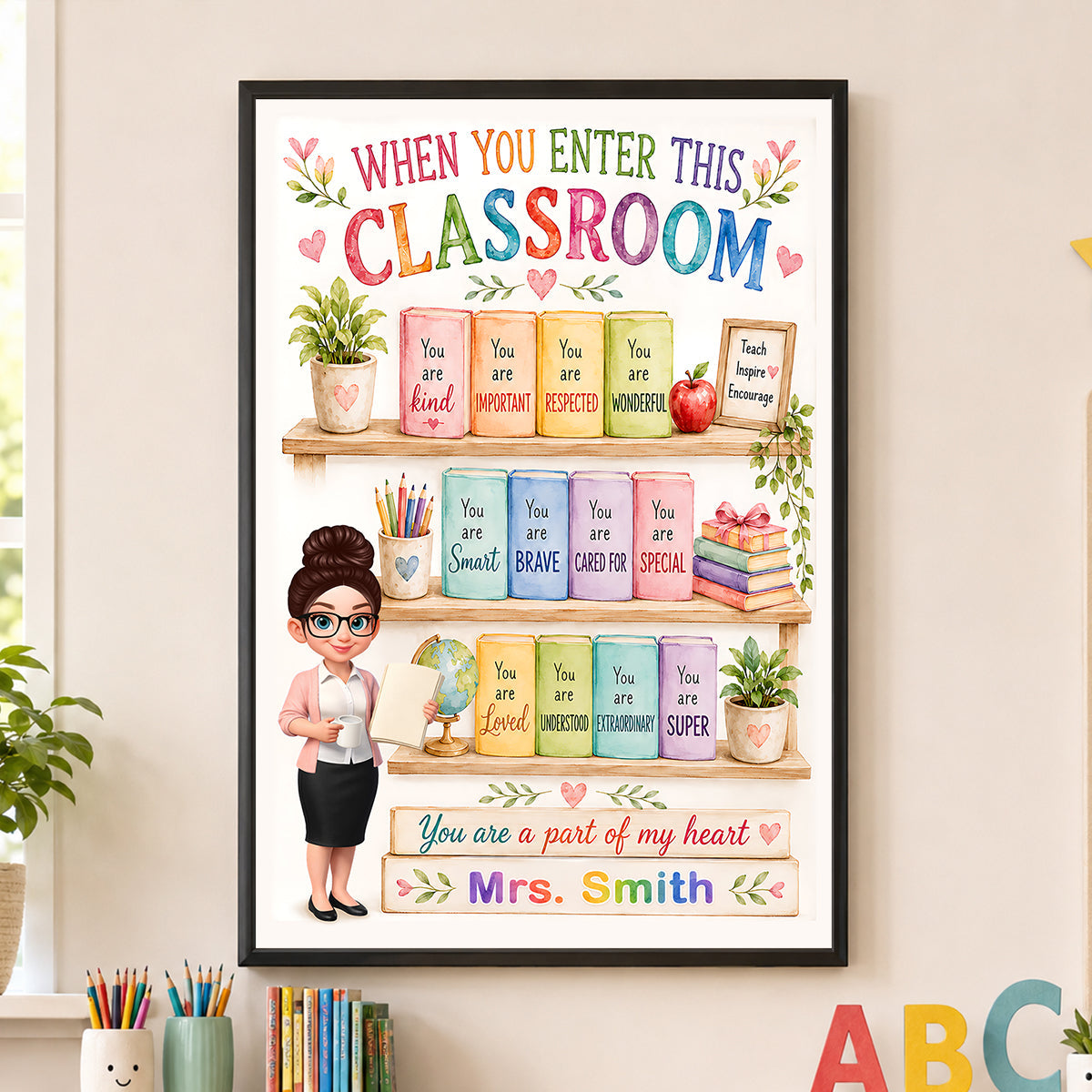 When You Enter This Classroom - Personalized Poster - Back to School Gift for Teacher, Teacher Affirmation Decor