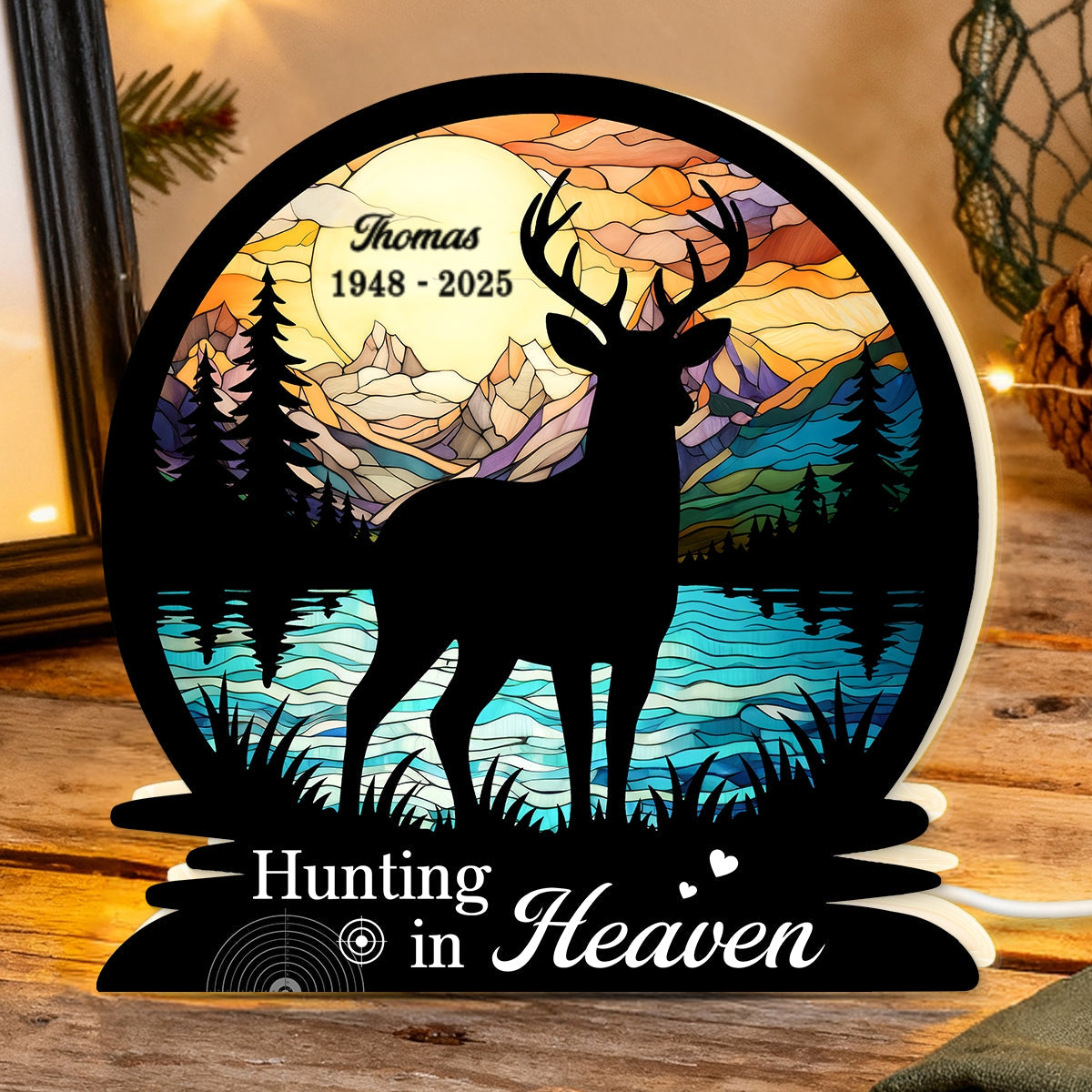 Hunting In Heaven Memorial - Personalized Light Box - Memorial Keepsake For Family