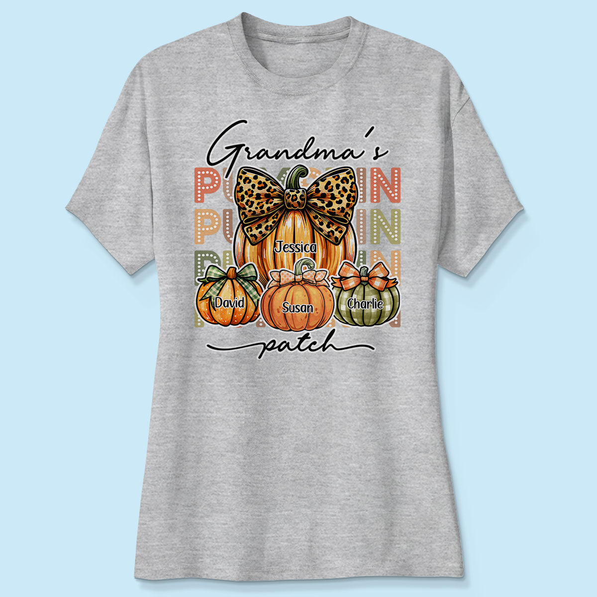 Grandma's Pumpkin Patch Retro Style Personalized Shirt