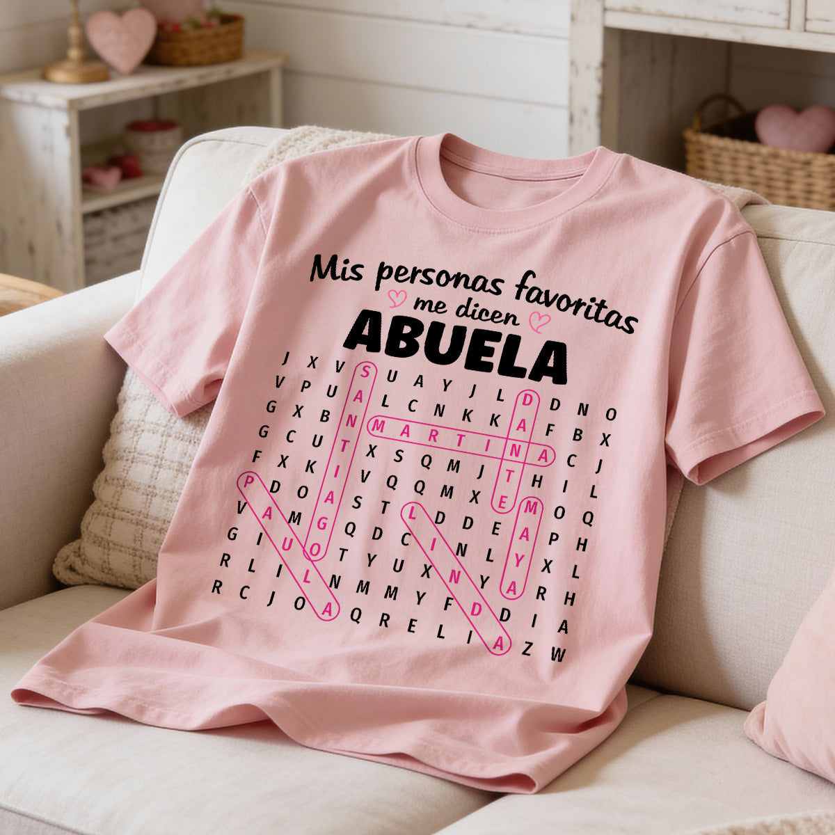 My Favorite People Call Me Abuela Word Search Puzzle - Personalized Shirt - Gift For Spanish Grandma