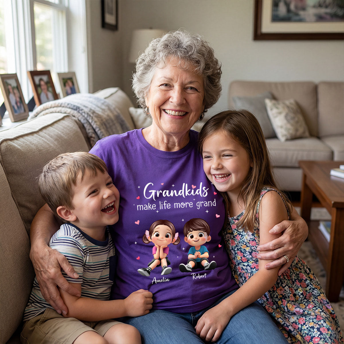 The Greatest Gift You Ever Know Cute Cartoon Kids - Personalized Shirt - Gift For Grandma