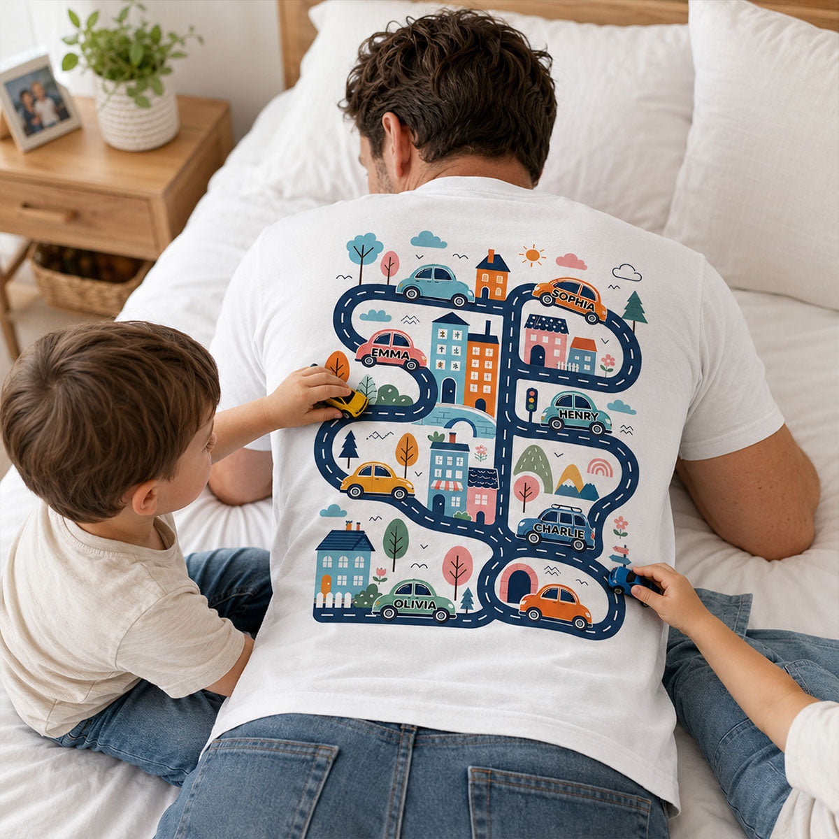 Tired Dads Club, Play Cars On Dads Back - Personalized Shirt - Funny Father's Day Gift For Dad, Husband