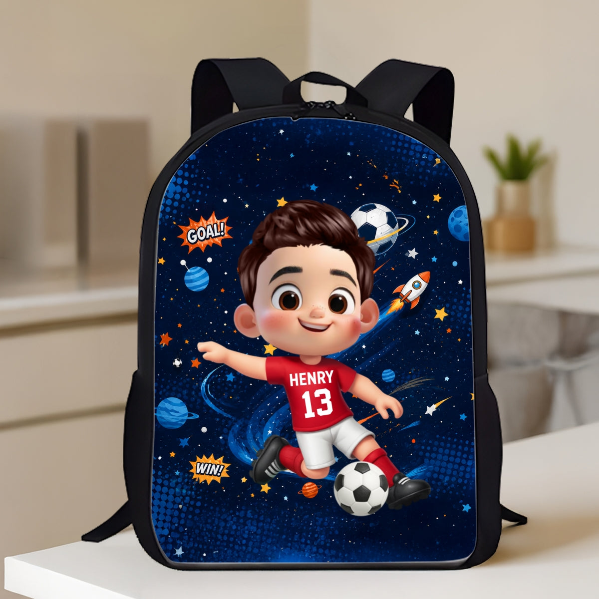 Soccer Design for Boys Girls - Personalized Backpack - Back to School Backpack for Kids