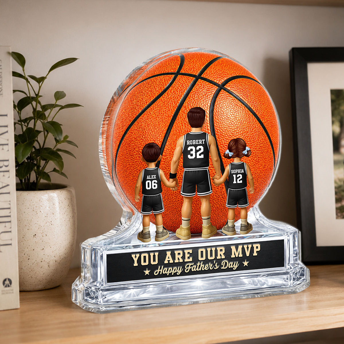 Basketball No 1 Dad Legend You Are Our MVP - Personalized Acrylic Block Plaque -  Gift For Dad, Husband, Basketball Fans