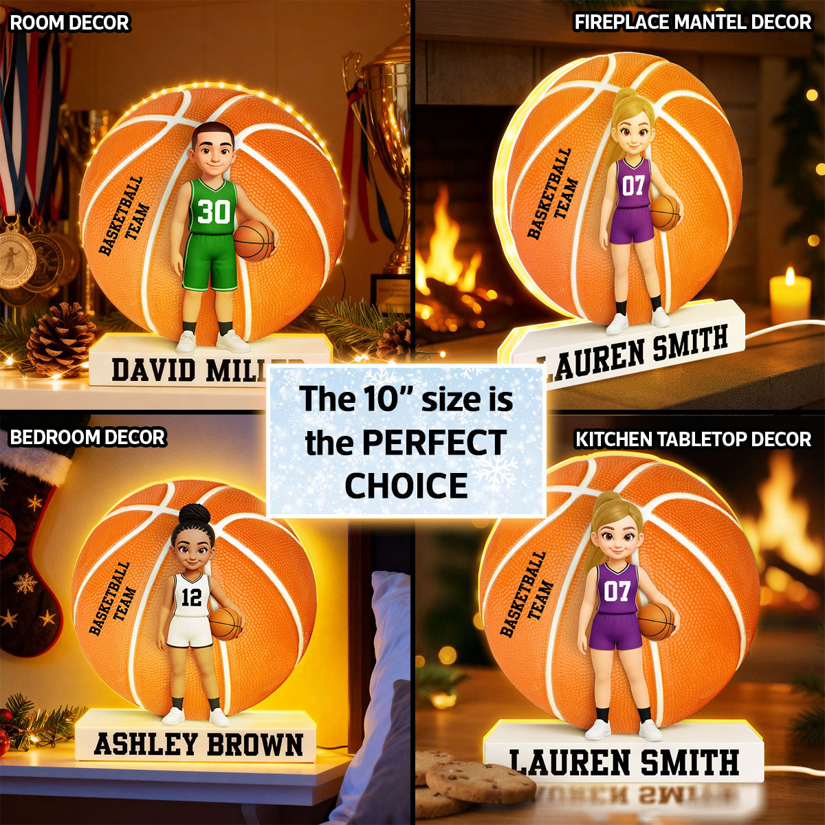 Basketball Boy Girl 3D Effect - Personalized Light Box - Christmas Gift for Teen Boy Girl Daughter Son