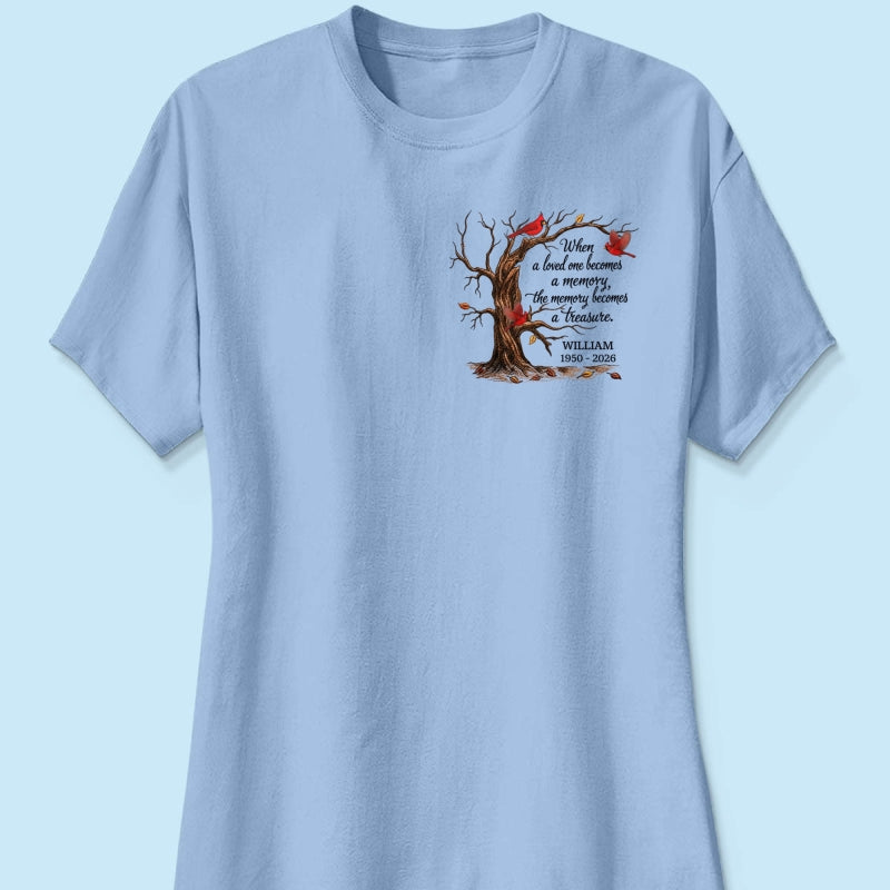 Memorial Tree Butterflies Cardinals Hummingbirds - Personalized Shirt - Remembrance Gift