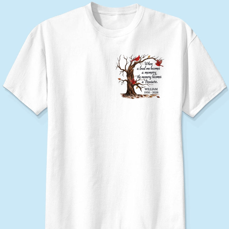 Memorial Tree Butterflies Cardinals Hummingbirds - Personalized Shirt - Remembrance Gift