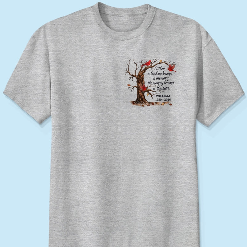 Memorial Tree Butterflies Cardinals Hummingbirds - Personalized Shirt - Remembrance Gift