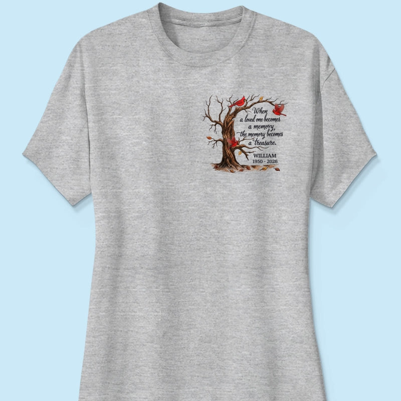Memorial Tree Butterflies Cardinals Hummingbirds - Personalized Shirt - Remembrance Gift
