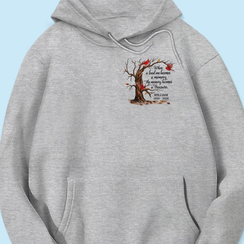 Memorial Tree Butterflies Cardinals Hummingbirds - Personalized Shirt - Remembrance Gift