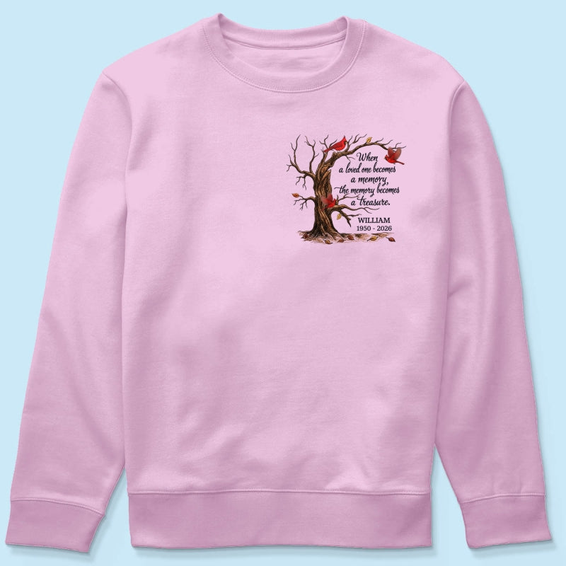 Memorial Tree Butterflies Cardinals Hummingbirds - Personalized Shirt - Remembrance Gift