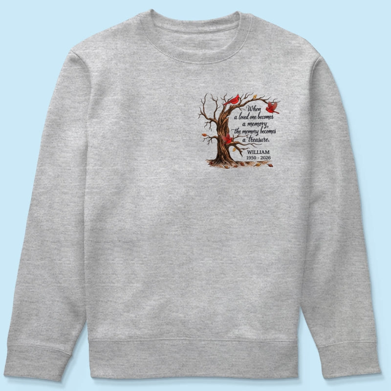 Memorial Tree Butterflies Cardinals Hummingbirds - Personalized Shirt - Remembrance Gift