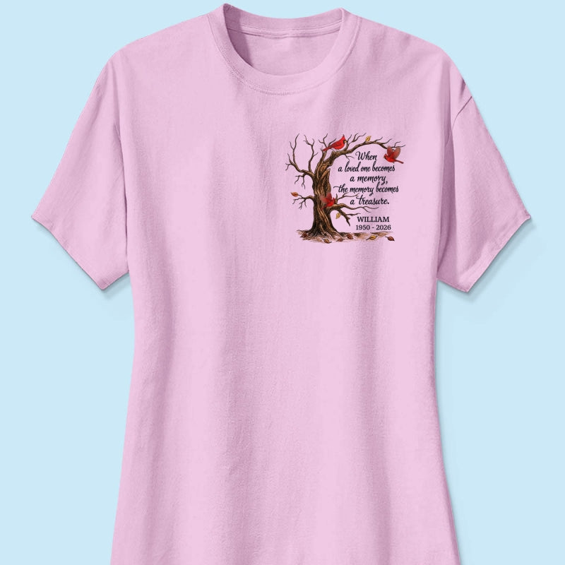 Memorial Tree Butterflies Cardinals Hummingbirds - Personalized Shirt - Remembrance Gift