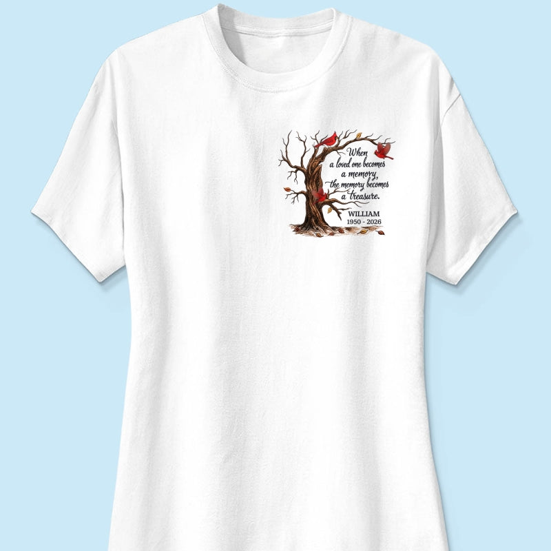 Memorial Tree Butterflies Cardinals Hummingbirds - Personalized Shirt - Remembrance Gift