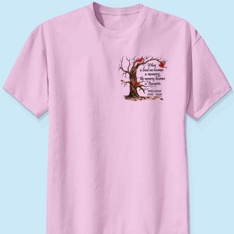 Memorial Tree Butterflies Cardinals Hummingbirds - Personalized Shirt - Remembrance Gift