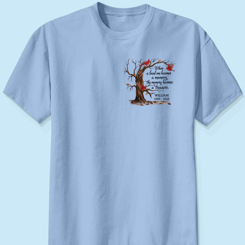 Memorial Tree Butterflies Cardinals Hummingbirds - Personalized Shirt - Remembrance Gift