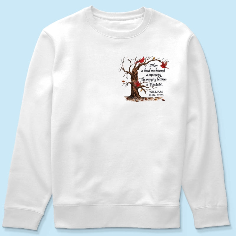 Memorial Tree Butterflies Cardinals Hummingbirds - Personalized Shirt - Remembrance Gift