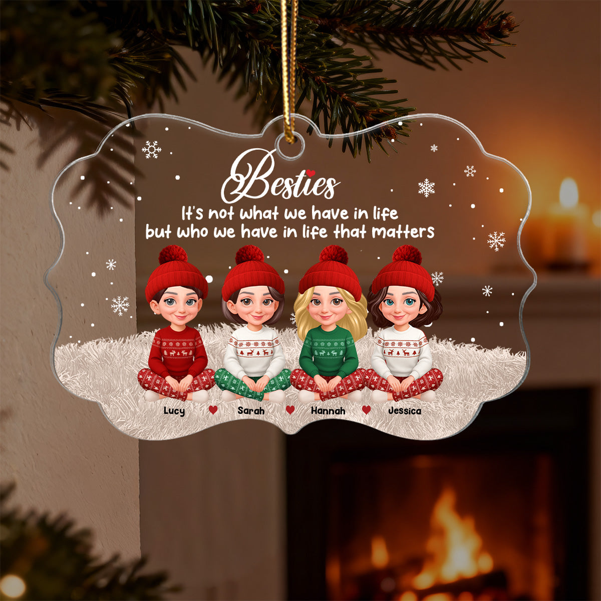 Always Better Together The Girls - Personalized Acrylic Ornament - Christmas Gift For Besties