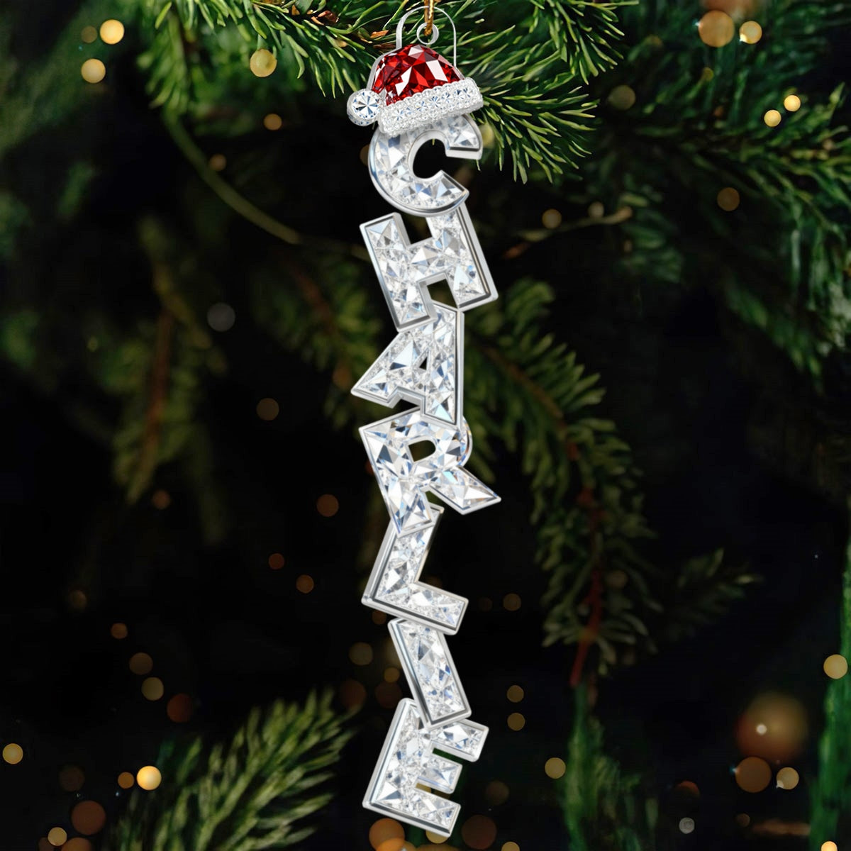 Beautiful Letters Custom Family Names Christmas - Personalized Acrylic Ornament - Gift For Family, Christmas Ornament, Christmas Stocking Name Tags