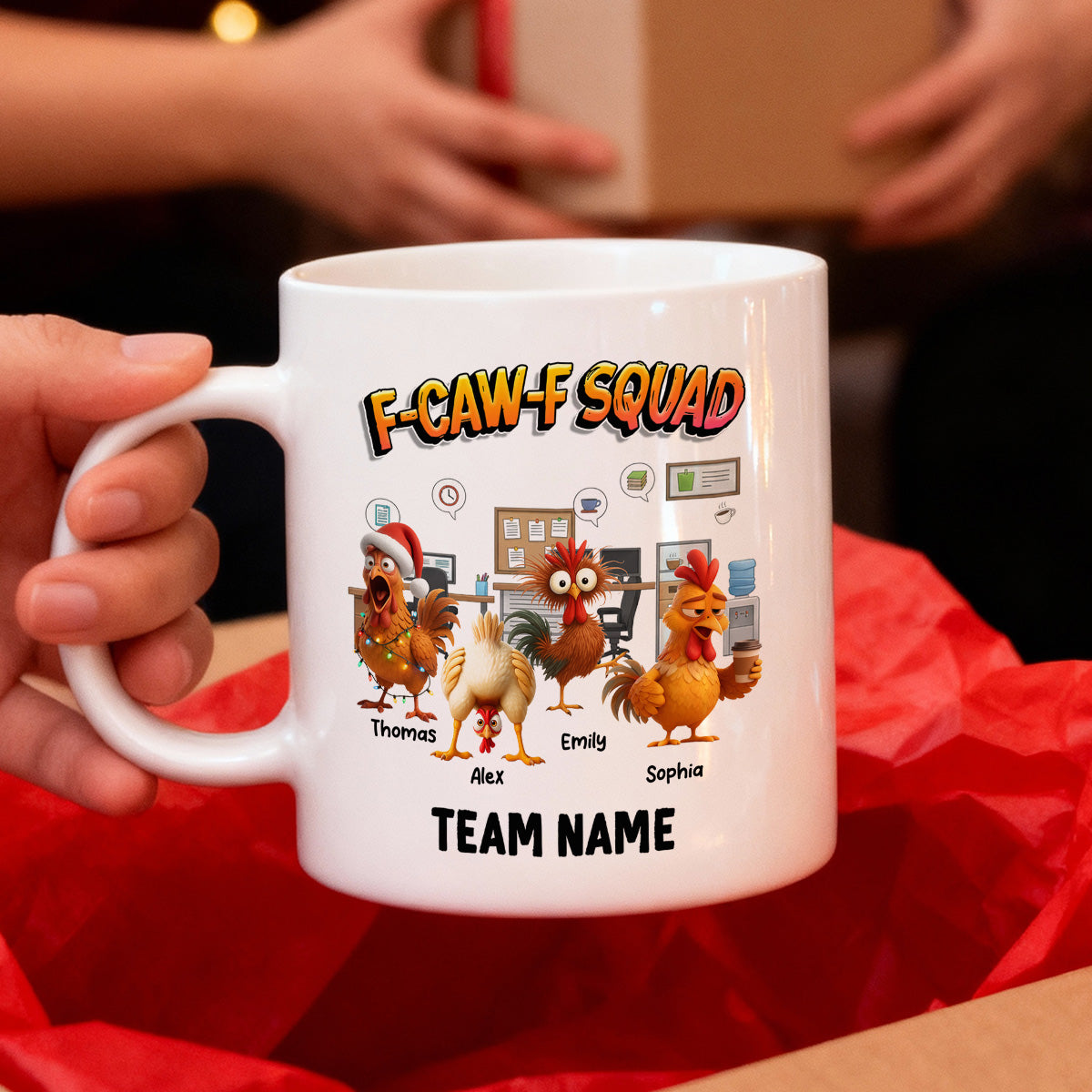F-Caw-F Squad Funny Chicken Staff - Personalized Mug - Funny Gift For Coworkers, Colleagues
