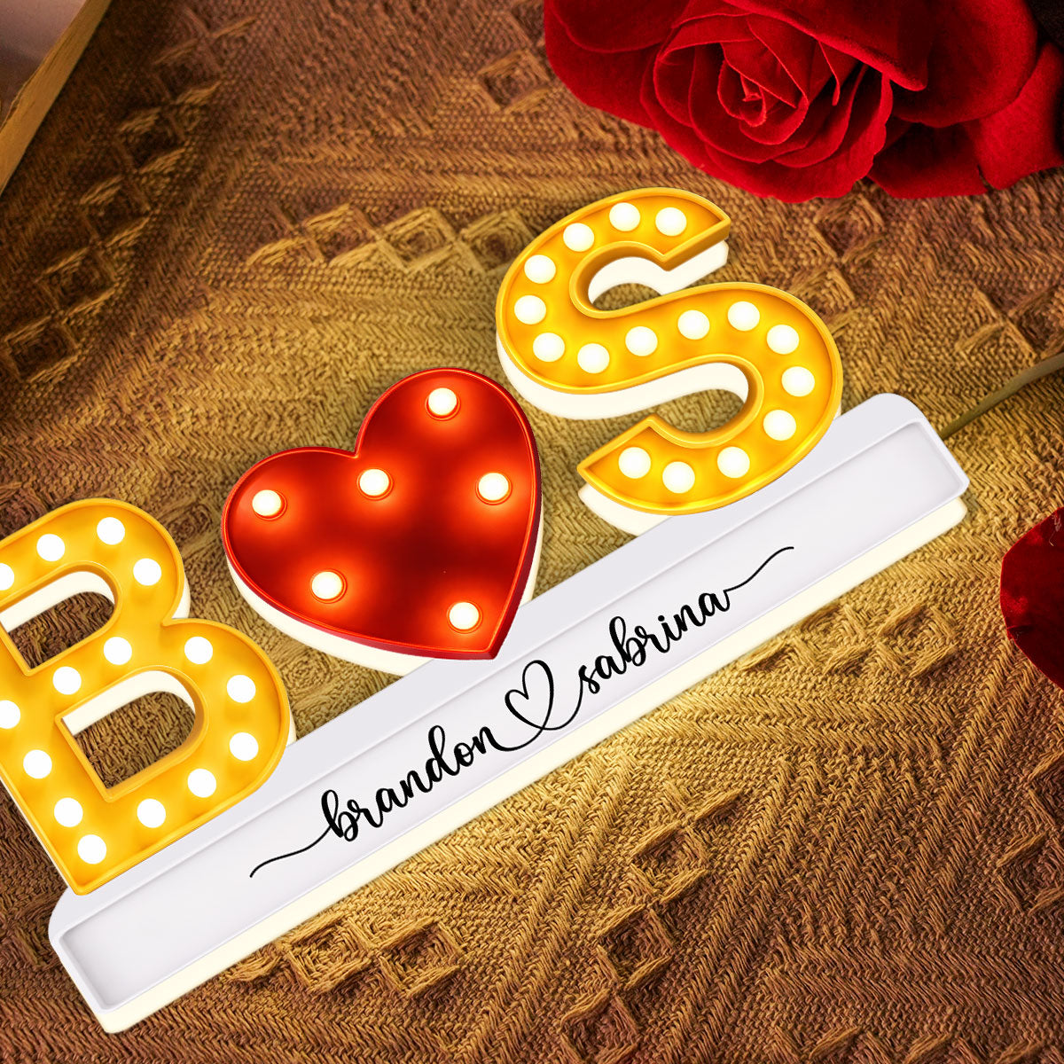 Eternal Love Couple Initials - Personalized Light Box - Heartfelt Valentine's Day Gift, Anniversary Gift For Couple, For Him, For Her