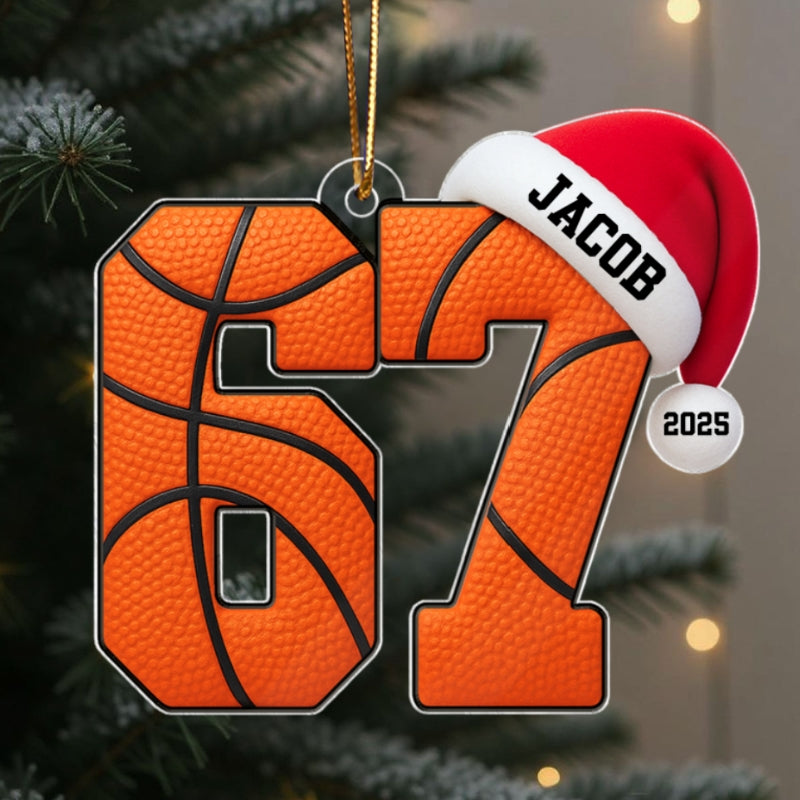 Funny Six Seven 67 Sports - Personalized Acrylic Ornament -  Funny Teenager Christmas Gifts, Teen Slang