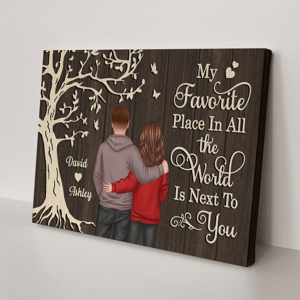 My Favorite Place in All the World Couple Tree - Personalized Poster - Gift for him, Gift for her