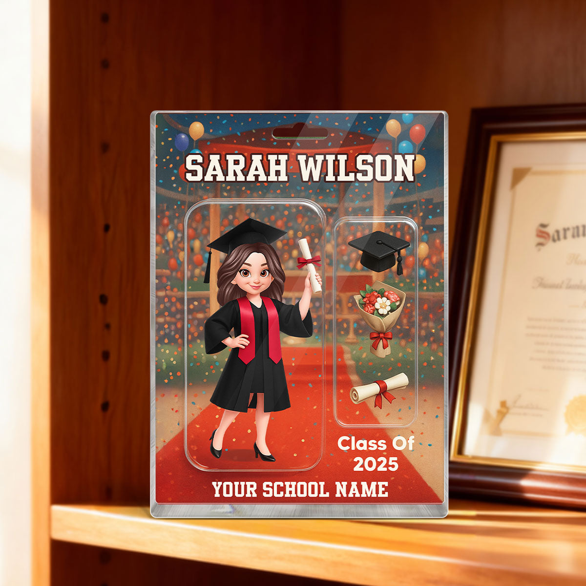 3D Effect Graduation Custom Figure Style - Personalized Acrylic Block Plaque - Christmas Gift For Graduates