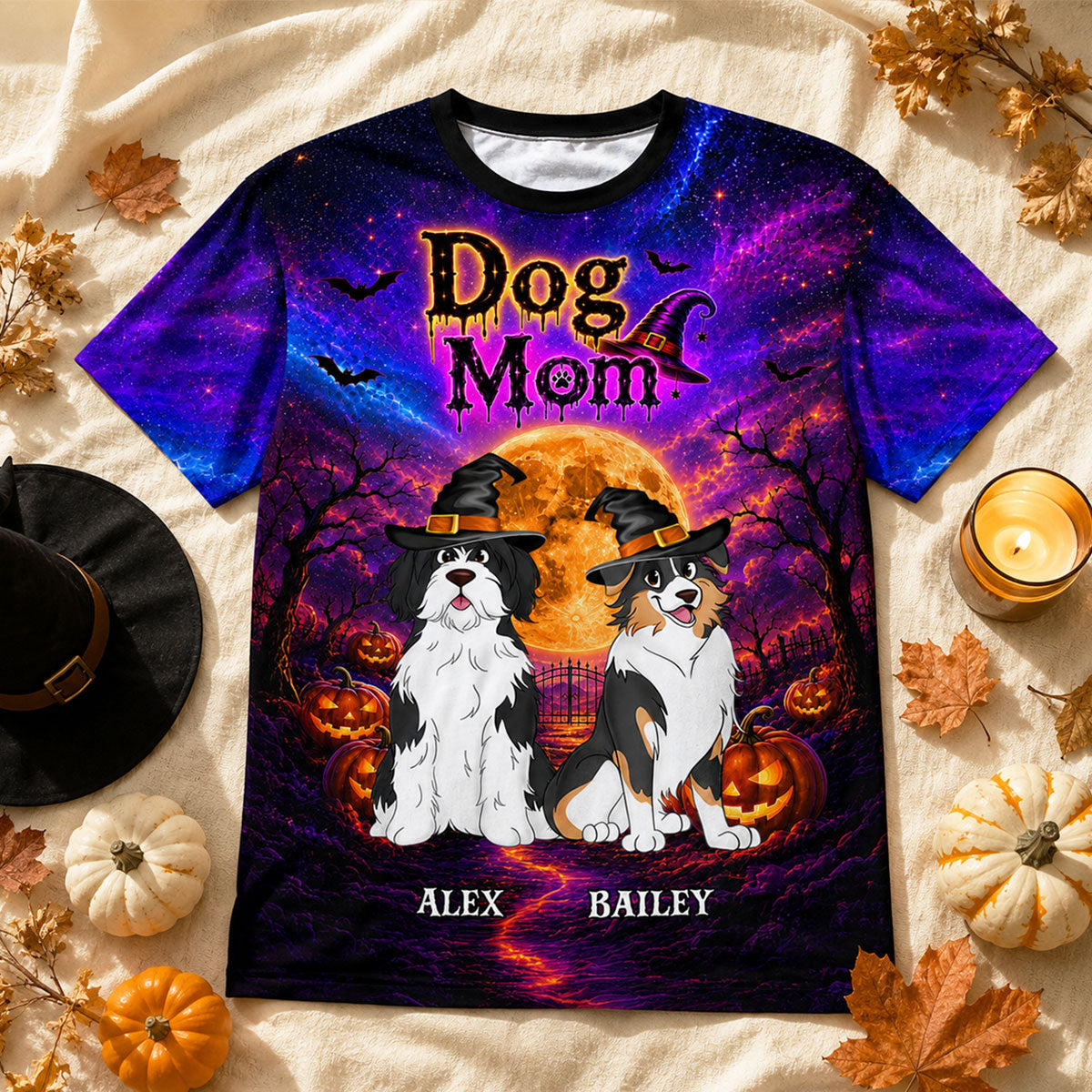 Galaxy Halloween Dog Mom - Personalized Shirt - Halloween Gift For Dog Lovers