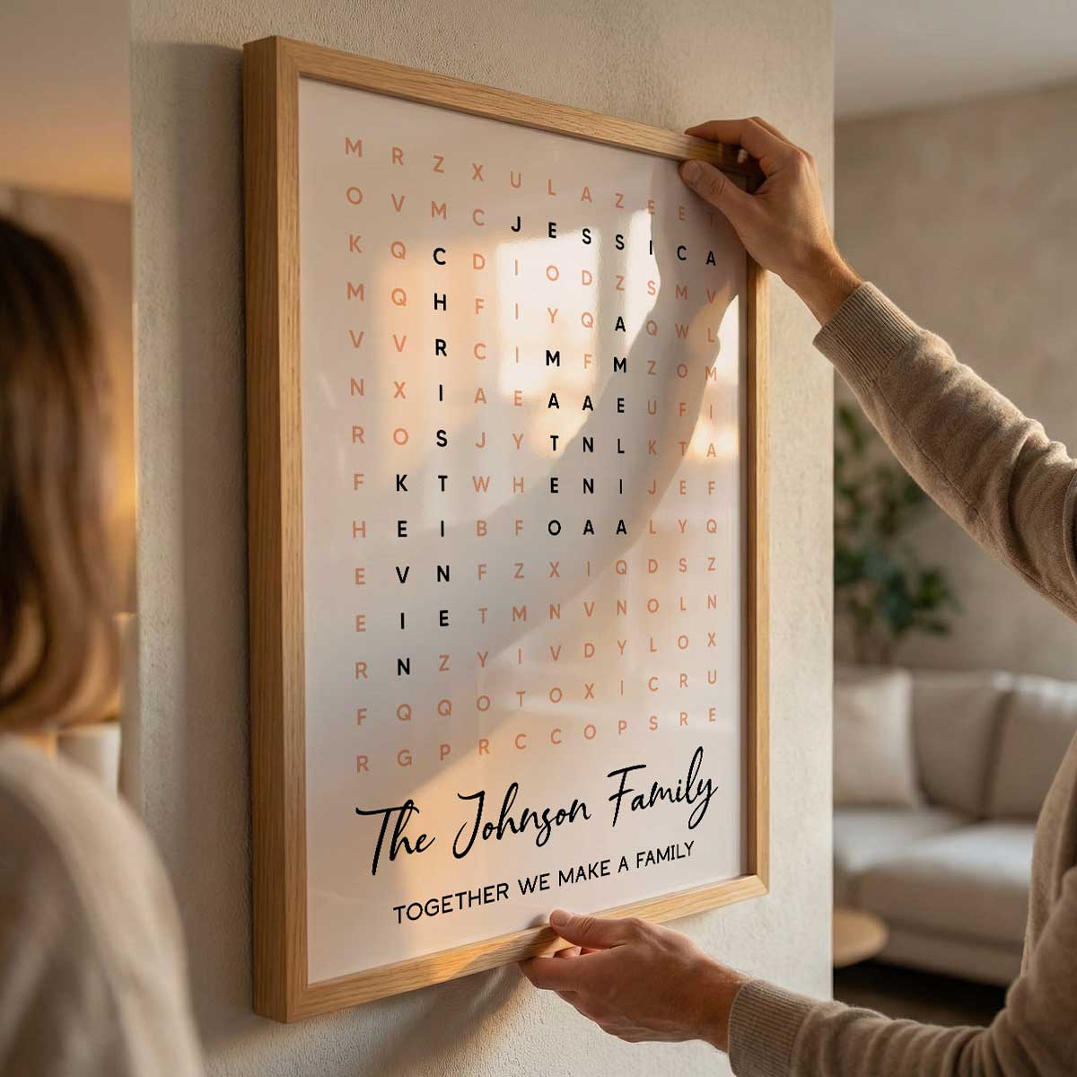 Family Name Word Search Puzzle Created In A Moment, Treasured Forever - Personalized Poster