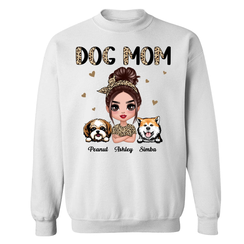 Half Leopard Dog Mom Doll Woman Gift For Dog Lovers Personalized Shirt