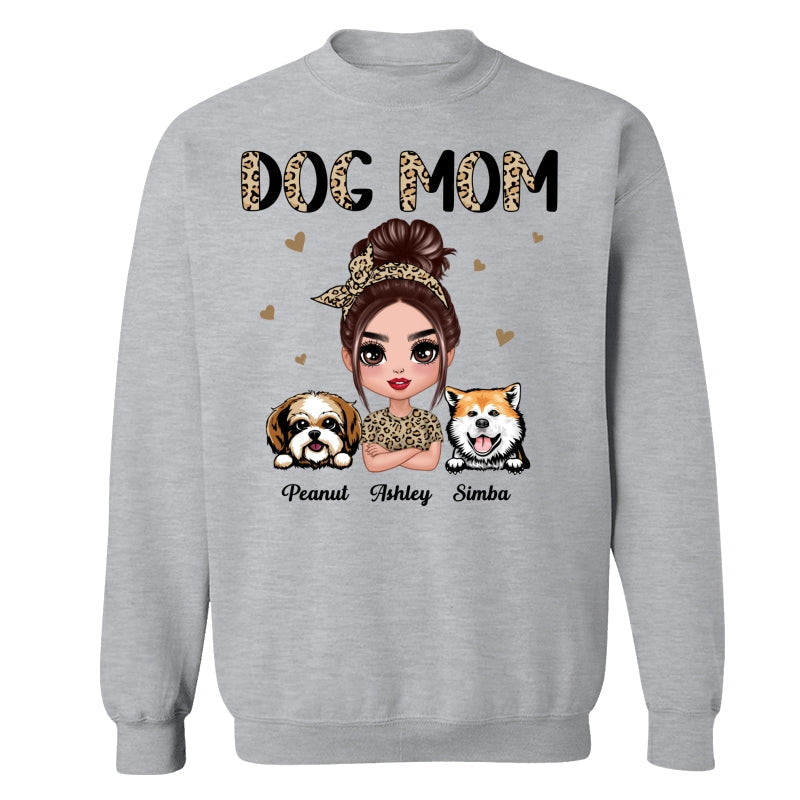 Half Leopard Dog Mom Doll Woman Gift For Dog Lovers Personalized Shirt