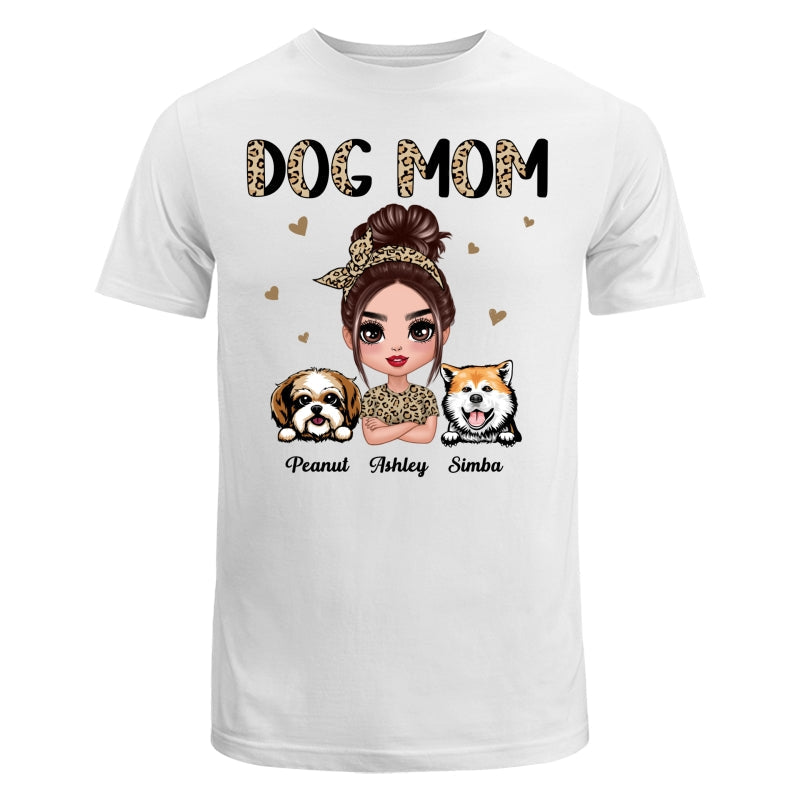 Half Leopard Dog Mom Doll Woman Gift For Dog Lovers Personalized Shirt