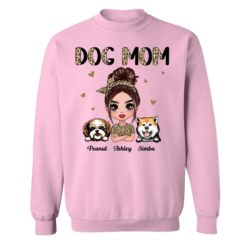 Half Leopard Dog Mom Doll Woman Gift For Dog Lovers Personalized Shirt