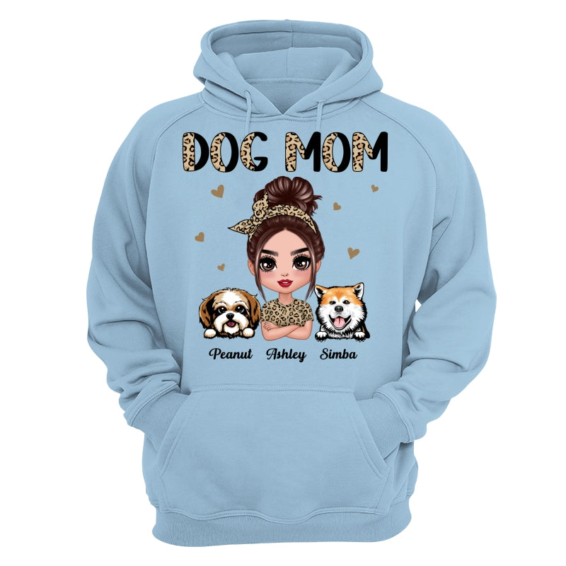 Half Leopard Dog Mom Doll Woman Gift For Dog Lovers Personalized Shirt