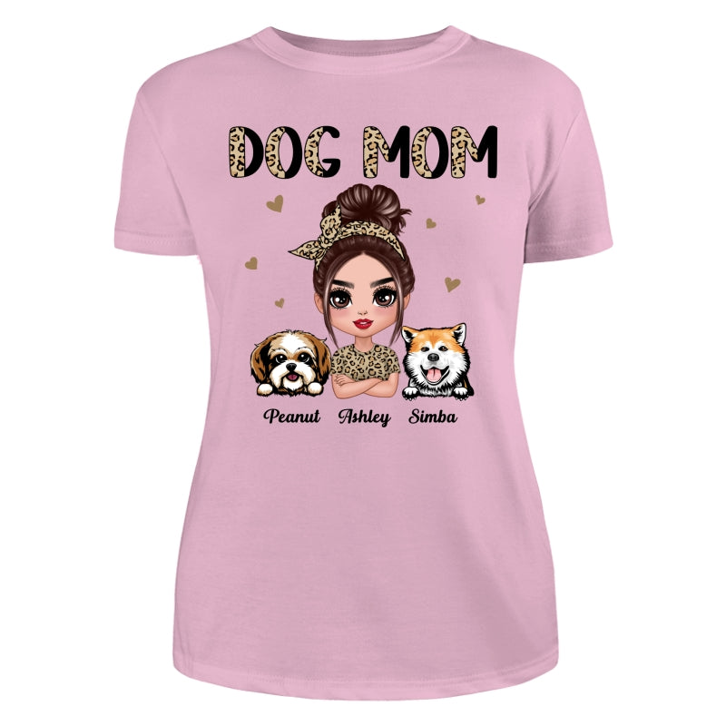 Half Leopard Dog Mom Doll Woman Gift For Dog Lovers Personalized Shirt
