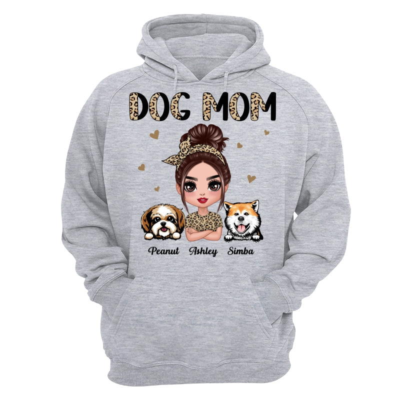 Half Leopard Dog Mom Doll Woman Gift For Dog Lovers Personalized Shirt