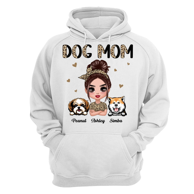 Half Leopard Dog Mom Doll Woman Gift For Dog Lovers Personalized Shirt