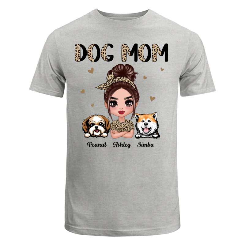 Half Leopard Dog Mom Doll Woman Gift For Dog Lovers Personalized Shirt